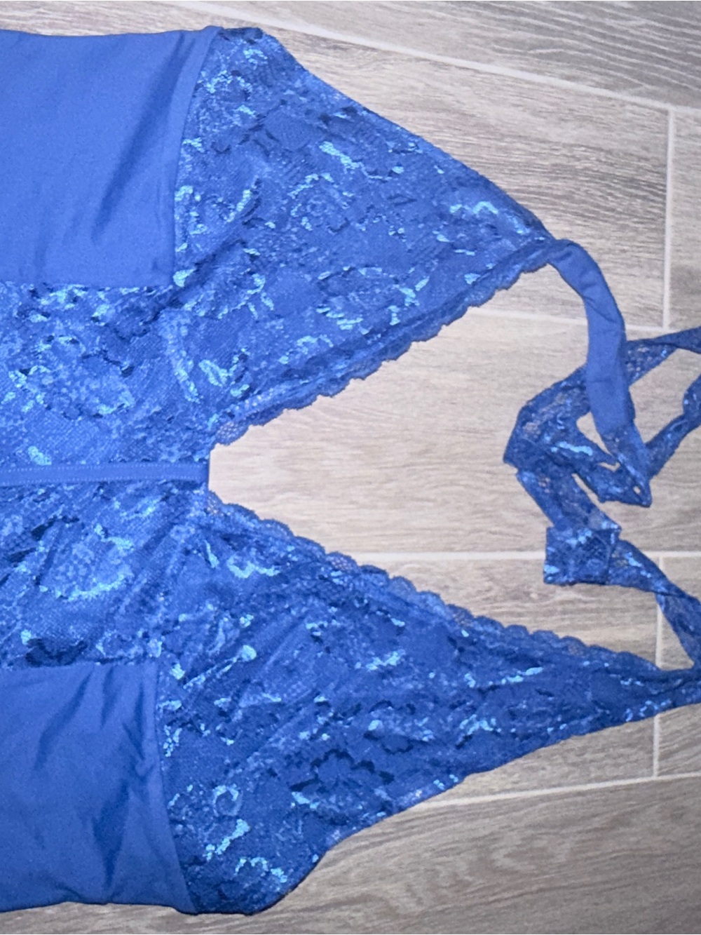 Blue Lace Halter Chemise - Women’s Intimate Sleepwear